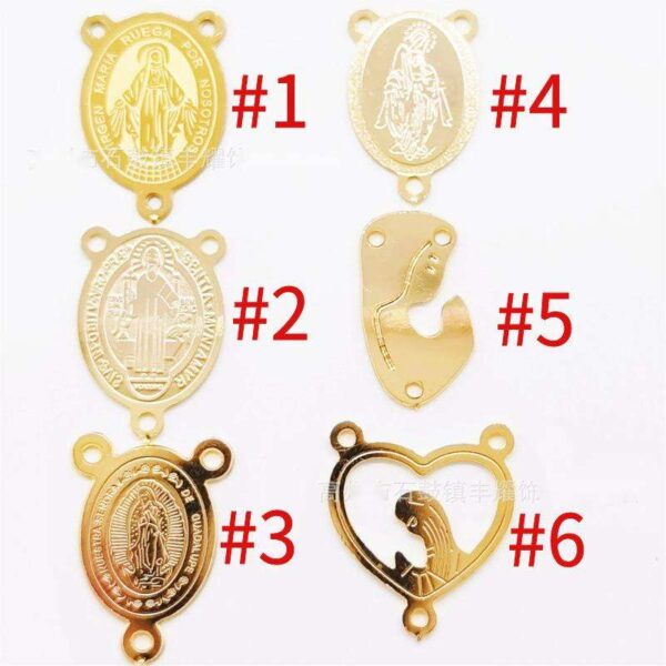 2023 Hot Selling Gold Stainless Steel 4mm Round Bead Religious Jesus and Virgin Mary Clavicle Chain Cross Necklace
