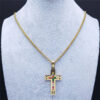 KOMI 2024 New Light Luxury Niche Design High Sense Stainless Steel Cross Religious Necklace Diamond Pendant