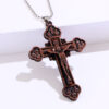 2024 New Cross Necklace Choker Cross Men's Pendant Necklace Bold Twist Crucifix Chain