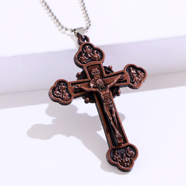 2024 New Cross Necklace Choker Cross Men's Pendant Necklace Bold Twist Crucifix Chain
