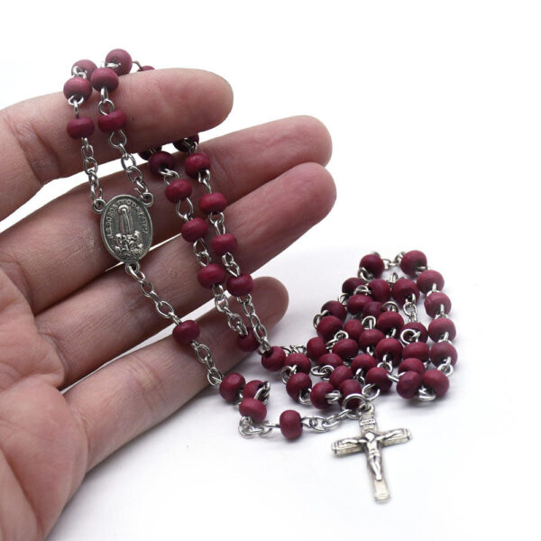 Hot Selling Rosary Cross Necklace Rose Scented Rosary Fatima Religious Jewelry Gift