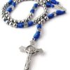 New Braided Rope Stainless Steel Cross Rosary Necklace Religious New Style Jewelry