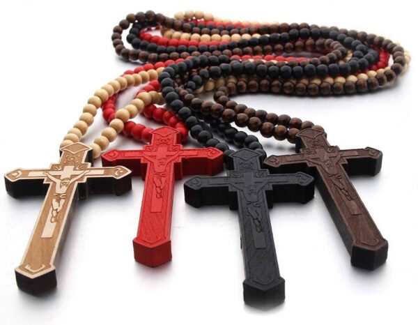 6002174494be689805879d5aed536bf9_H548b48bc56c14d778c87f63ab285354cO_avif=close&webp=close Religious Cross Wooden Bead Necklace Fashion Hot Selling Rosary Wood Jewelry Spot Wholesale