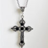 KOMI Vintage Fashion Colored Crystal Cross Pendant Necklaces for Men Women Unique Gothic Diamond Cross Necklaces for Boys Girls