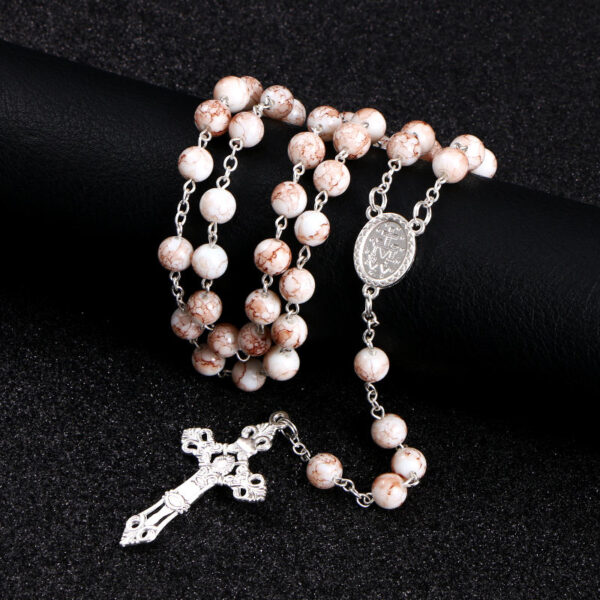 6322aca9cc93a0285208e4e9a56df2be_H63de33638b504cb2bf5bec98cf8eea7ca_avif=close&webp=close Hot Sell Rosary Glass Beads Necklaces Jesus Virgin Mary Catholic Religious Rosary Necklace for Pary