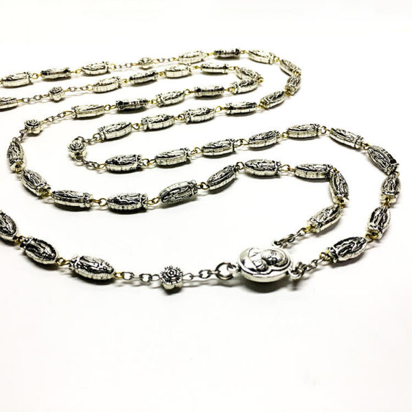 638997eee17cb03367a1729320fec679_H728384c134f142d48a743c5d91cef9bfo_avif=close&webp=close KOMI Copper Buckle Antique Silver Alloy Our Lady of Guadalupe Rose Beaded Rosary Necklace Jesus Cross Pendant Necklaces for Men