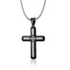 2024 New Hiphop Style Religious Stainless Steel Cross Shaped Diamond Pendant Necklace for Men