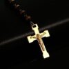 KOMI 2024 New 8MM Stainless Steel Gold Silicone Cross Pendant Necklace