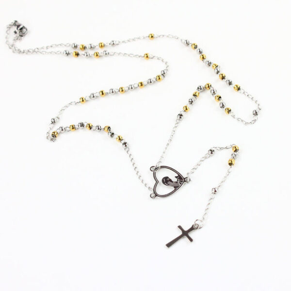 66ee9792e5850bcc7b9fcd1deb811ed3_Hf20424b70bbb43e59ffa69459bd618b3i_avif=close&webp=close Komi Stainless Steel Vintage Priest Church Pendant for Men and Women Niche Trend Cross Rosary Madonna Necklace