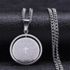 Komi 2023 New Bible Prayer Cross Pendant Necklace Stainless Steel Spanish Necklace Jewelry
