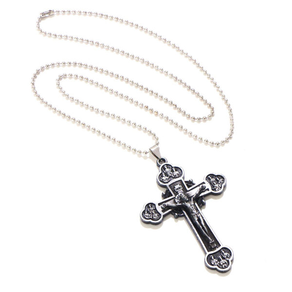 2024 New Cross Necklace Choker Cross Men's Pendant Necklace Bold Twist Crucifix Chain