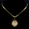 Komi Virgin Mary Prayer Necklace for Women Men Stainless Steel Gold Medallion Necklace Jewelry