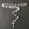Komi 2023 Hot Sell Rosary Acrylic Beads Necklaces Religious Rosary Cross Necklace for Pary