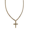 KOMI 18K Gold Plated CZ Cross Pendant Necklaces Stainless Steel Chain Black Cubic Zirconia Cross Necklace for Men Women Gift