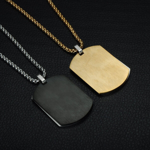 Komi Stainless Steel Double-layer Engraved air Force Brand Cross Pendant Necklace Hip Hop Niche Jewelry for Men