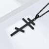 KOMI Cross Necklace for Men Silver Black Gold Orthodox Stainless Steel Cross Pendant Necklace for Men Women Simple Chain 24 Inch