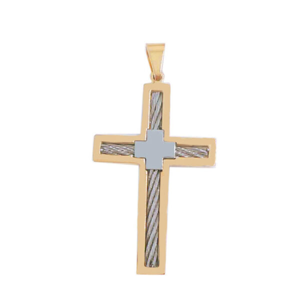 2024 Komi High Quality Stainless Steel Cross Necklace Pendant Gift Steel Chain Necklace Jewelry for Men