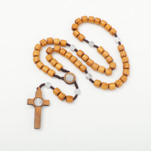 Catholic Rosary Catholicism Gift Prayer 10mm Beads Wooden Cross Necklace Beads Orthodox Wood Beads Religious Jewelry
