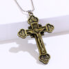 2024 New Cross Necklace Choker Cross Men's Pendant Necklace Bold Twist Crucifix Chain