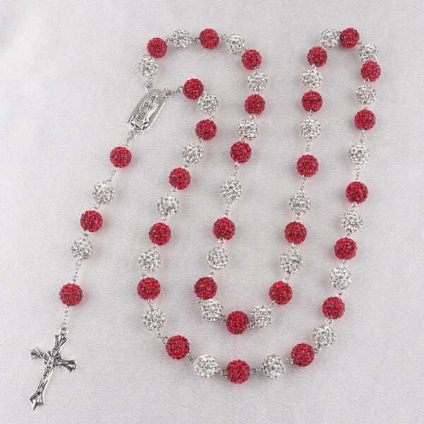 6d5ca54cbc4290e5f43f559d6e80fea0_Hf9945e2c38914dd88e01641672ade84dR_avif=close&webp=close KOMI Rosary Necklace High Quality Polymer Clay Diamond Ball Necklace AB Diamond d Rosary Necklace Wholesale for Women