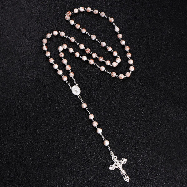 6dceb91f372ad0b3887ade0a26a45739_H8e6152503f6e42cdb971bfd95c52ebe6E_avif=close&webp=close Hot Sell Rosary Glass Beads Necklaces Jesus Virgin Mary Catholic Religious Rosary Necklace for Pary