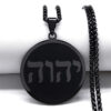 KOMI 2024 New Hebrew Jewish Necklace for Women Men Personality Stainless Steel Round Neck Pendant Chain
