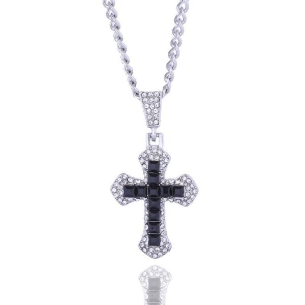 6fd2213c2deae75a1884bb1929068005_H0700bb46f9fe4d22be58eb3aaad94f6ch_avif=close&webp=close KOMI Cross Necklace for Men Silver Necklace for Women Colorful Rhinestone Crystal Cross Pendant Necklace for Men Women Gifts