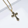 6fd8813bedab52da946cf1aaa4d9e826_H3738bc51750642ca82fc441a336ed90em_avif=close&webp=close KOMI Stainless Steel Cross Pendant Chain Necklace for Men Women 24 Inches Vintage Love Center Cross Necklace for Boys Girls Gift