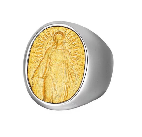 7 Gilded Trend European and American Hip-hop Exaggerated Titanium Steel Jesus Ring Men Gift Religious Jewelry Wholesale