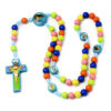 7069fd08070c043c08f0dd56477fa961_Hd27c02c297104f83add4b0ff3160feb7M_avif=close&webp=close Colorful Round Beads Cartoon Children's Cross Rosary Colorful Necklace Jewelry Hand-woven Cross Necklace Jewelry Wholesale