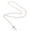 KOMI 2024 New Hot Selling Blue Crystal Rosary Necklace Multicolor Crystal Flat Bead Cross Necklace
