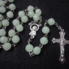 7221e8e459de1b54438c46b40c7c50f1_H38ae04b1bd3c4722be60136fda379221D_avif=close&webp=close Luminous Cross Necklace Religious Jewelry 8mm Plastic Luminous Rose Embossed Bead Necklace
