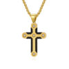 KOMI Cross Necklace for Men Silver Gold Stainless Steel Rhinestone Crystal Cross Pendant Necklace for Men Boys Box Chain 24 Inch