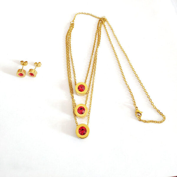 738d877e742751376af367a4483b80ce_Hef74a15bf7704a8e9240c45c3c1ace96R_avif=close&webp=close Komi 18K Gold Plated Stainless Steel Cylindrical Titanium Steel Diamond Necklace Jewelry Multi-layer Necklace Earrings s