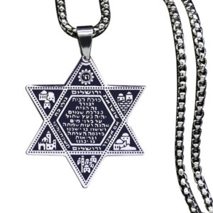 KOMI Hot Selling Jewish Hexagon Symbol Pendant Necklace Stainless Steel Jewish Star of David Necklace Christmas Gift