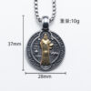 KOMI Saint Benedict Round Double-sided Pattern Titanium Steel Pendant Stainless Steel Necklace