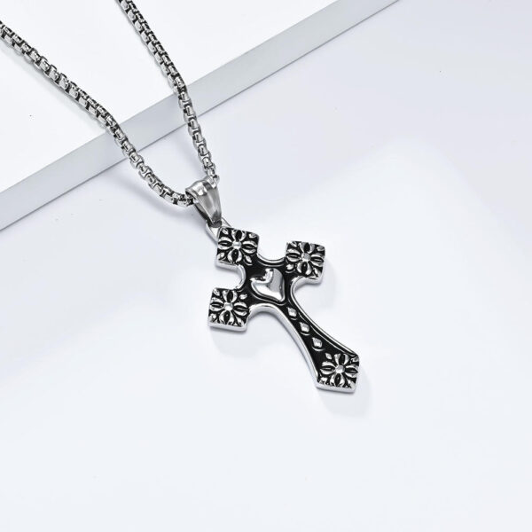 75e8054317b8f567af130acdad830b16_Ha281ae7aaa8942ff9a138fcdbfc04b0e2_avif=close&webp=close KOMI Stainless Steel Cross Pendant Chain Necklace for Men Women 24 Inches Vintage Love Center Cross Necklace for Boys Girls Gift