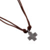 KOMI New Design Braided Cowhide Cross Pendant Necklace Personality Accessories