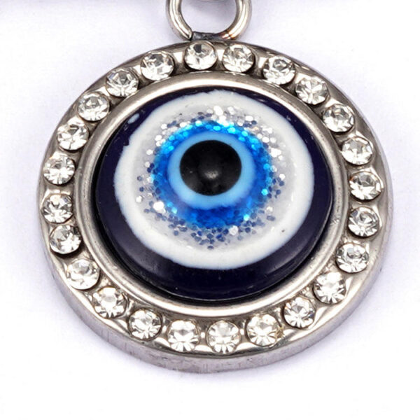 Komi Stainless Steel Turkish Blue Eye Necklace Religious AccessoriesTItanium Steel Eye Pendant