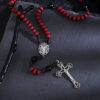 7994fb413e8c5dc76b236c874bda6c6d_Hbd78786e88b24885a2903bd17fa98de51_avif=close&webp=close KOMI Handmade Red Wooden Beads Rosary Necklace for Men Women Crucifix Cross Pendant Necklaces Religious Faith Gifts