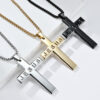 79bdb12030db1c301a0260d2f66df8ed_Ha20ab3e0956942e2aca6c29120f16304j_avif=close&webp=close KOMI Cross Necklace for Men Silver Black Gold Stainless Steel Jesus Cross Pendant Necklace for Men Boys 24 Inch Religious Gifts