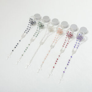 2024 Glass Bottle Packaging Multicolor Glass Beads Rosary Jesus Our Lady Religious Jewelry Wholesale RN-233
