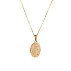 2024 Popular Cross Religious Accessories Necklace Virgin Mary Pendant Stainless Steel Necklace Gold Silver Jewelry