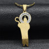 KOMI Gold Plated Stainless Steel Saint St Jude Medal Pendant Necklaces for Men Boys 22Inch Religious Statement Jewelry Gifts