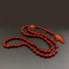 KOMI Fashion 8mm Multi-colored Agate Rope Braided Beaded Rosary Necklace Jesus Cross Pendant Necklaces for Religious Women Men
