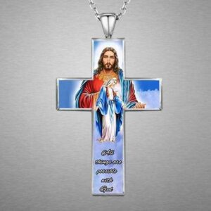KOMI Cross Necklace Double Sided Design Stainless Steel Religious Necklace Wholesale