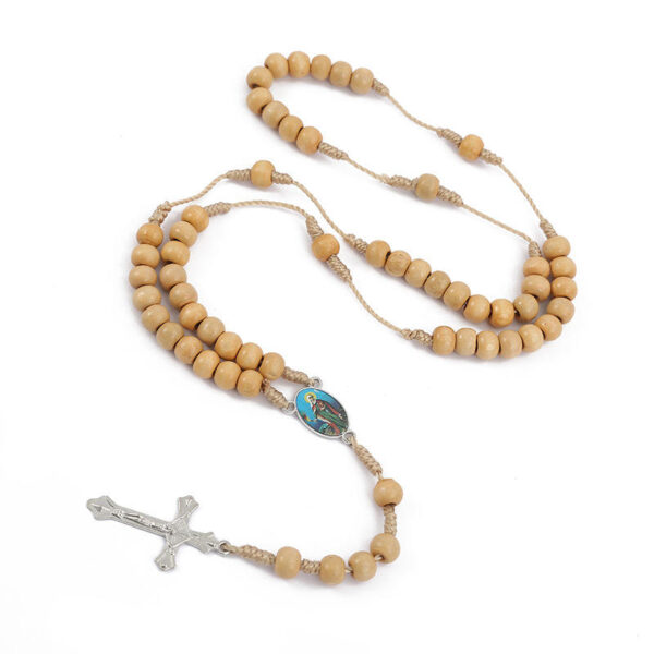 Komi 2023 New Cross Necklace Hand-woven Rosary Necklace Religious Design Pendant Jewelry Wholesale