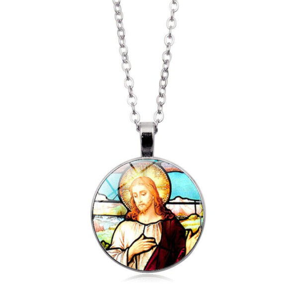 Dreamwork Hot Sale Virgin Mary Jesus Miraculous Medal Pendant Necklaces Metal Alloy Coat Chain Necklace Pendants Religious Gifts