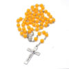 Komi Religious Handmade Beeswax Crucifix Pendant Virgin Mary Jewelry Prayer Rosary Beads Necklace