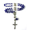 Komi 2024 Hot Sell Rosary 6mm Glass Necklaces Religious Rosary Jesuss Cross Maria Medal Necklace for Pary